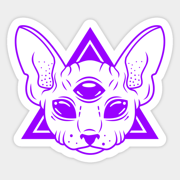 Psychic Familiar (purple) Sticker by Spazzy Newton